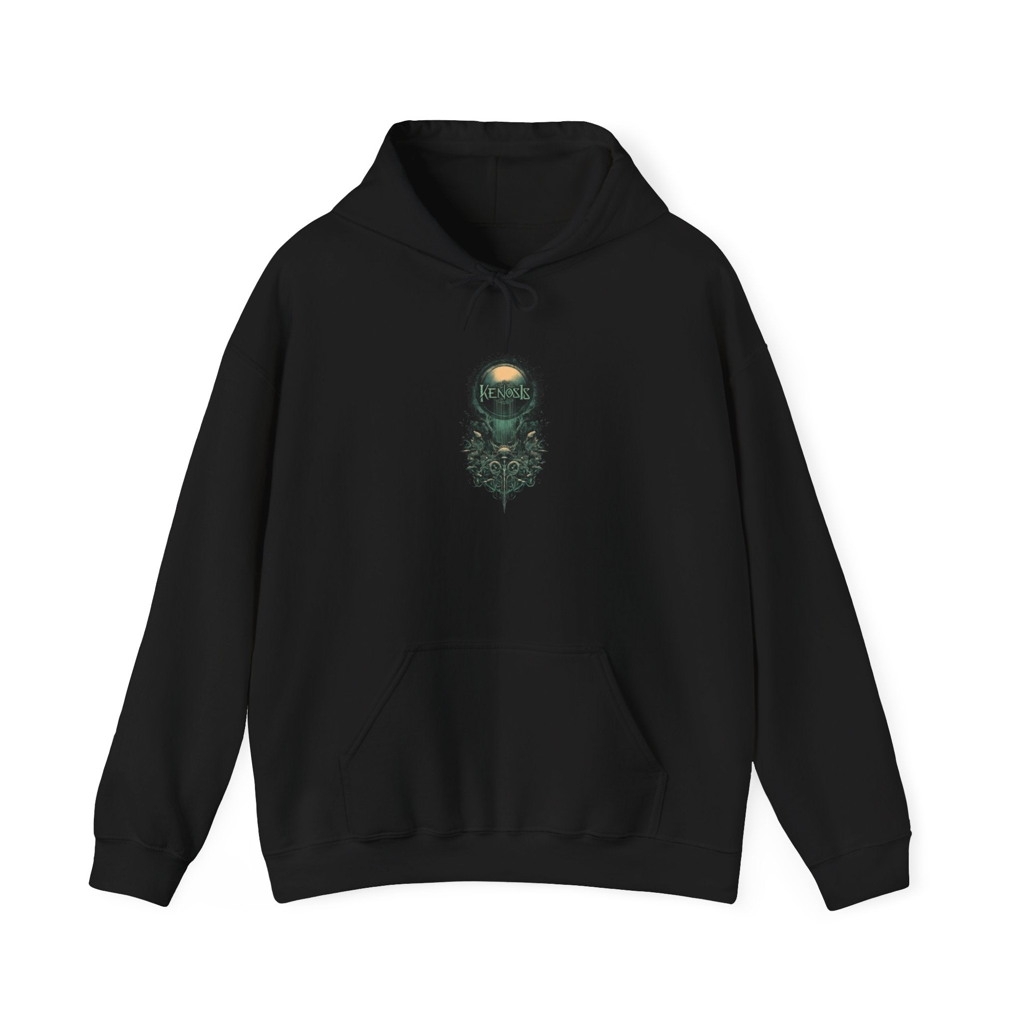 Mossy Forest Bearded Skull Hoodie — Nature Skull Graphic Sweatshirt