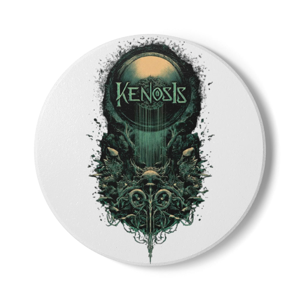 Ceramic Coaster — Kenosis Gothic Moon Illustration