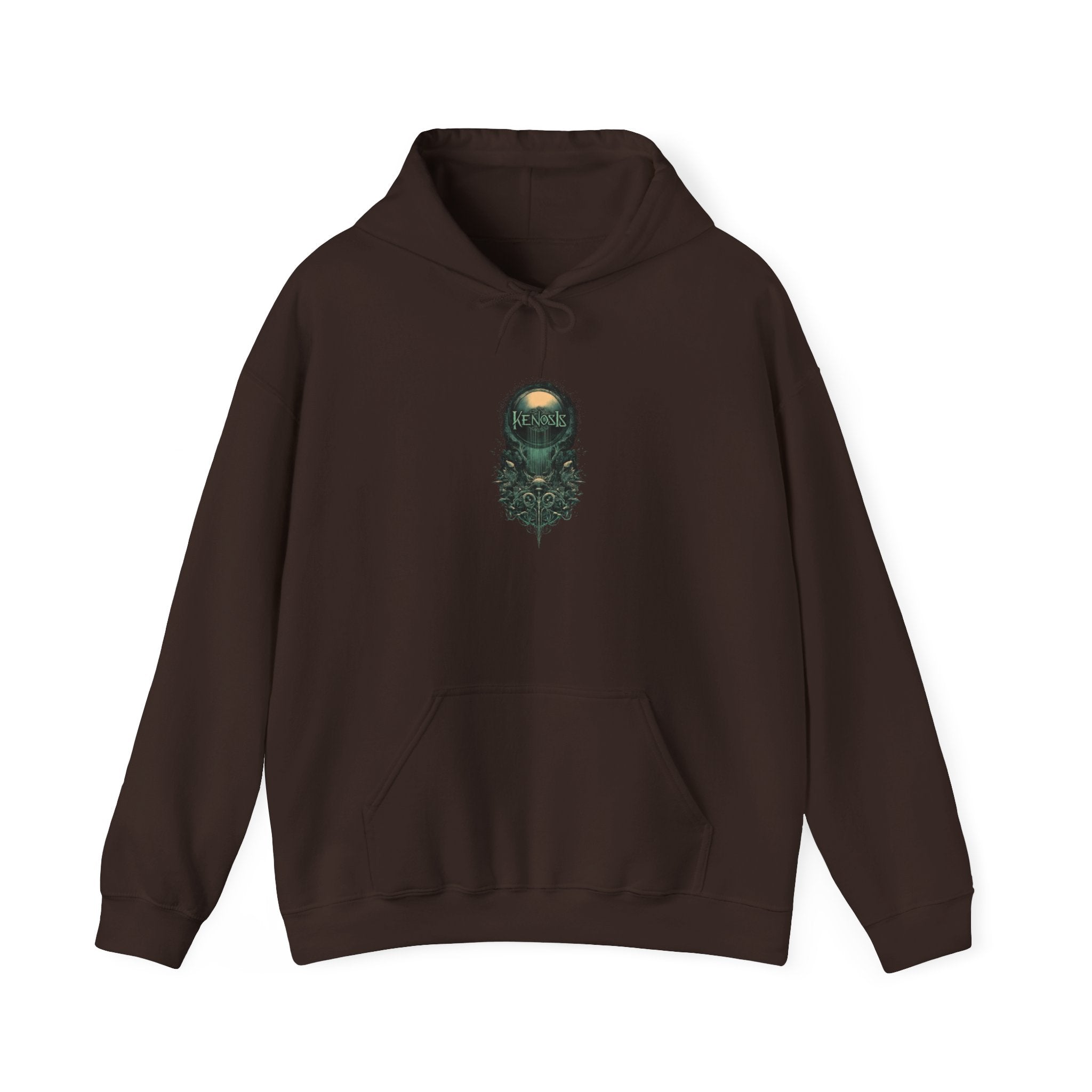 Mossy Forest Bearded Skull Hoodie — Nature Skull Graphic Sweatshirt