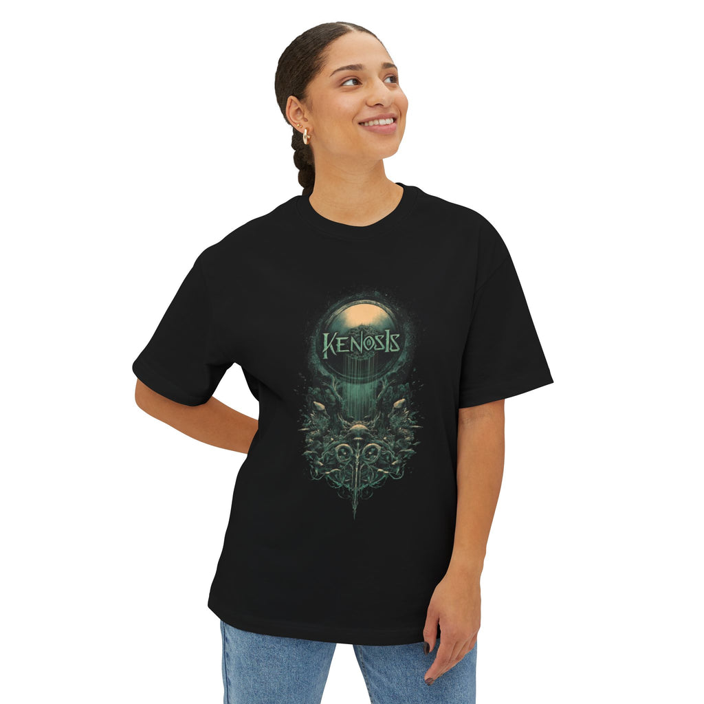 Kenosis Gothic Skull Tee — Dark Art Oversized Boxy T‑Shirt