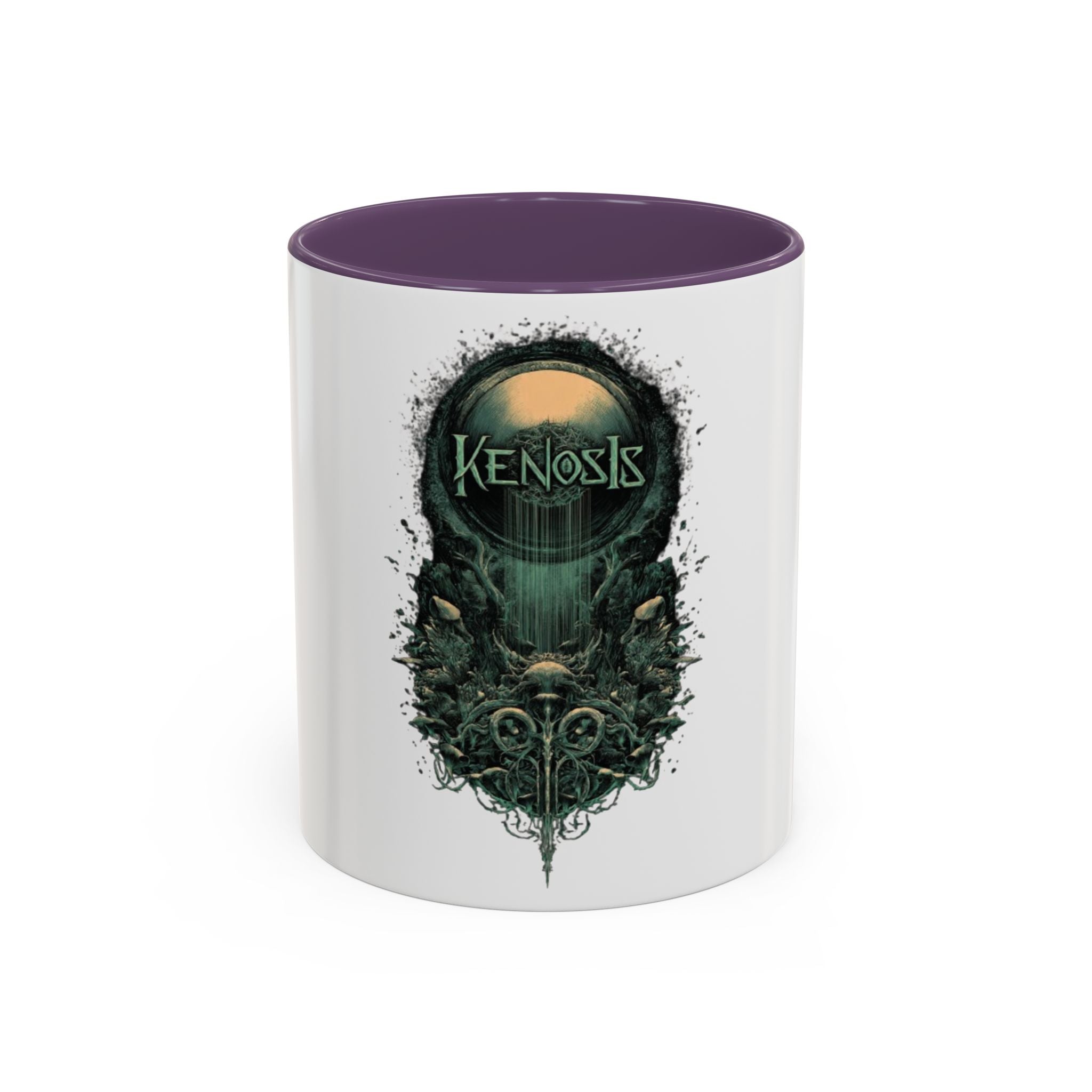 Kenosis Dark Fantasy Accent Coffee Mug — Gothic Skull & Moon Illustration (11/15 oz)