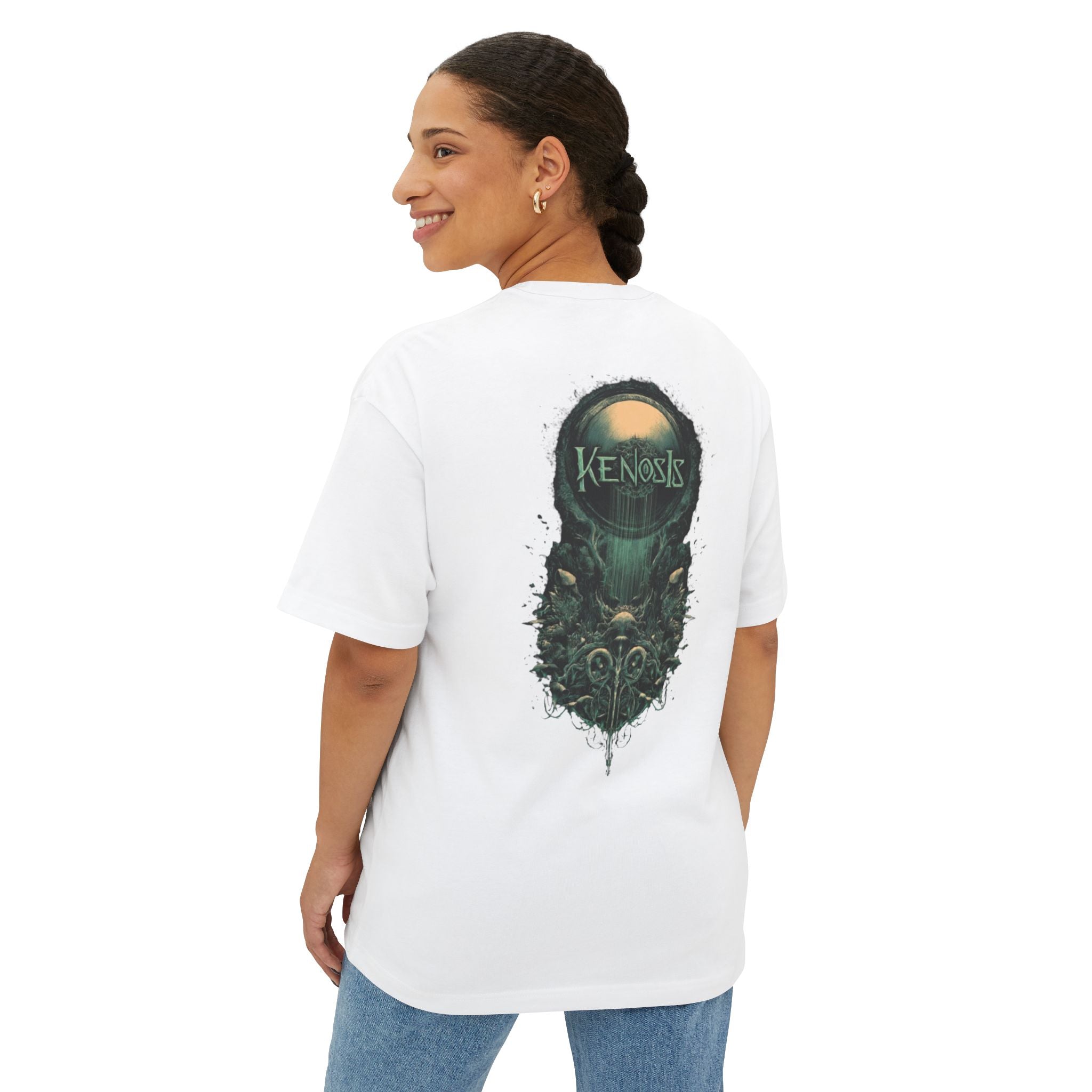 Kenosis Gothic Skull Tee — Dark Art Oversized Boxy T‑Shirt