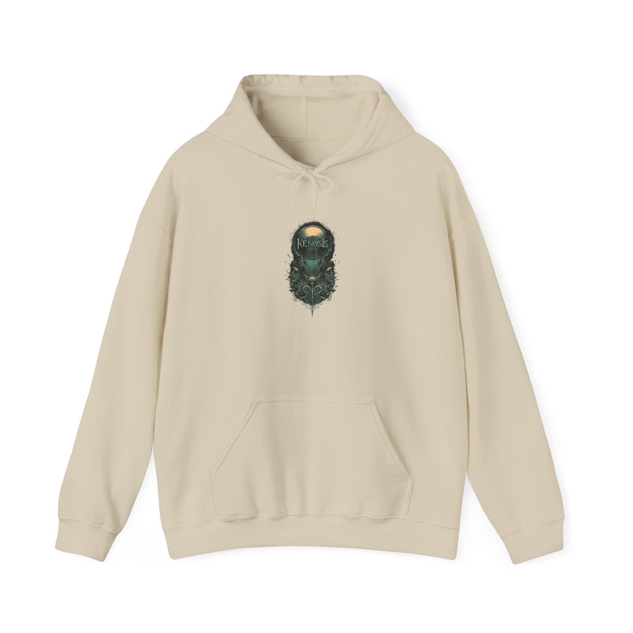 Mossy Forest Bearded Skull Hoodie — Nature Skull Graphic Sweatshirt