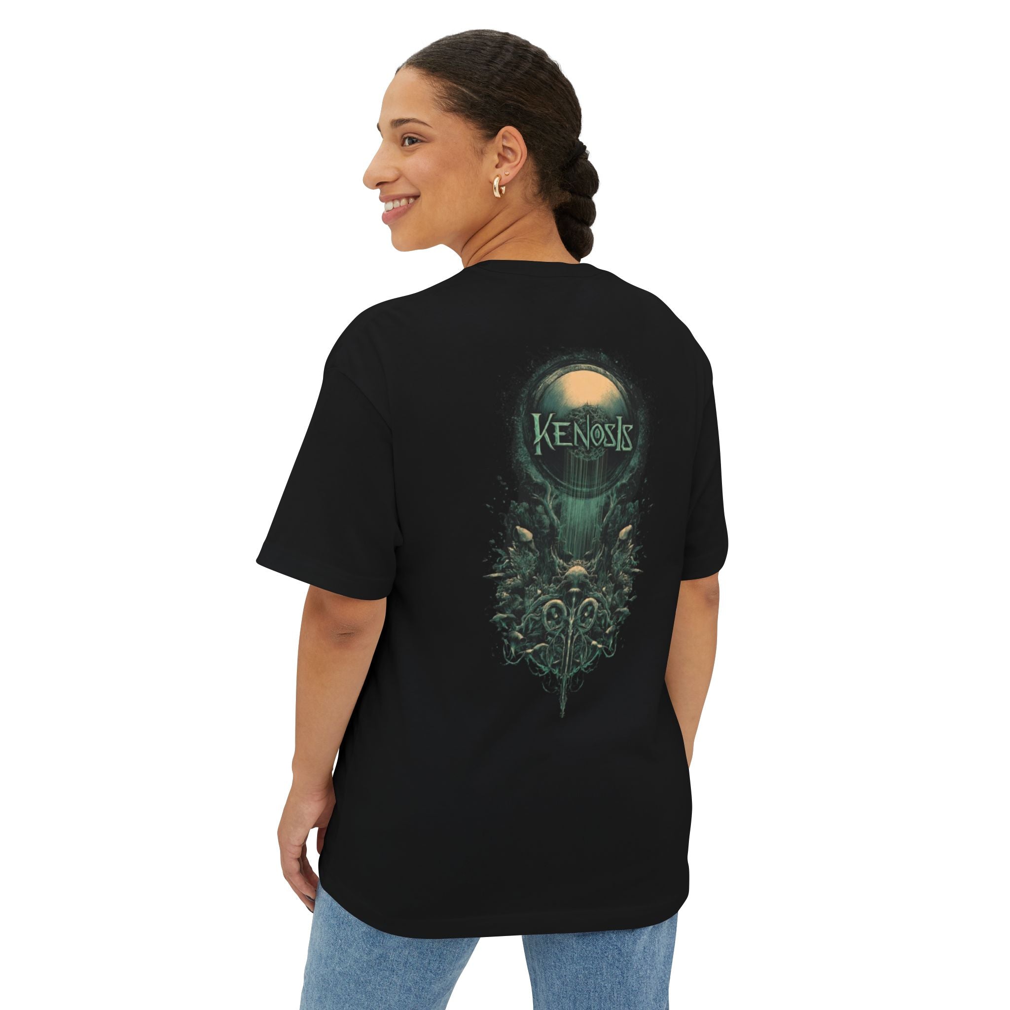 Kenosis Gothic Skull Tee — Dark Art Oversized Boxy T‑Shirt