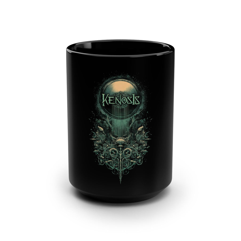 Kenosis Black 15oz Ceramic Mug — Dark Fantasy Graphic Coffee Cup