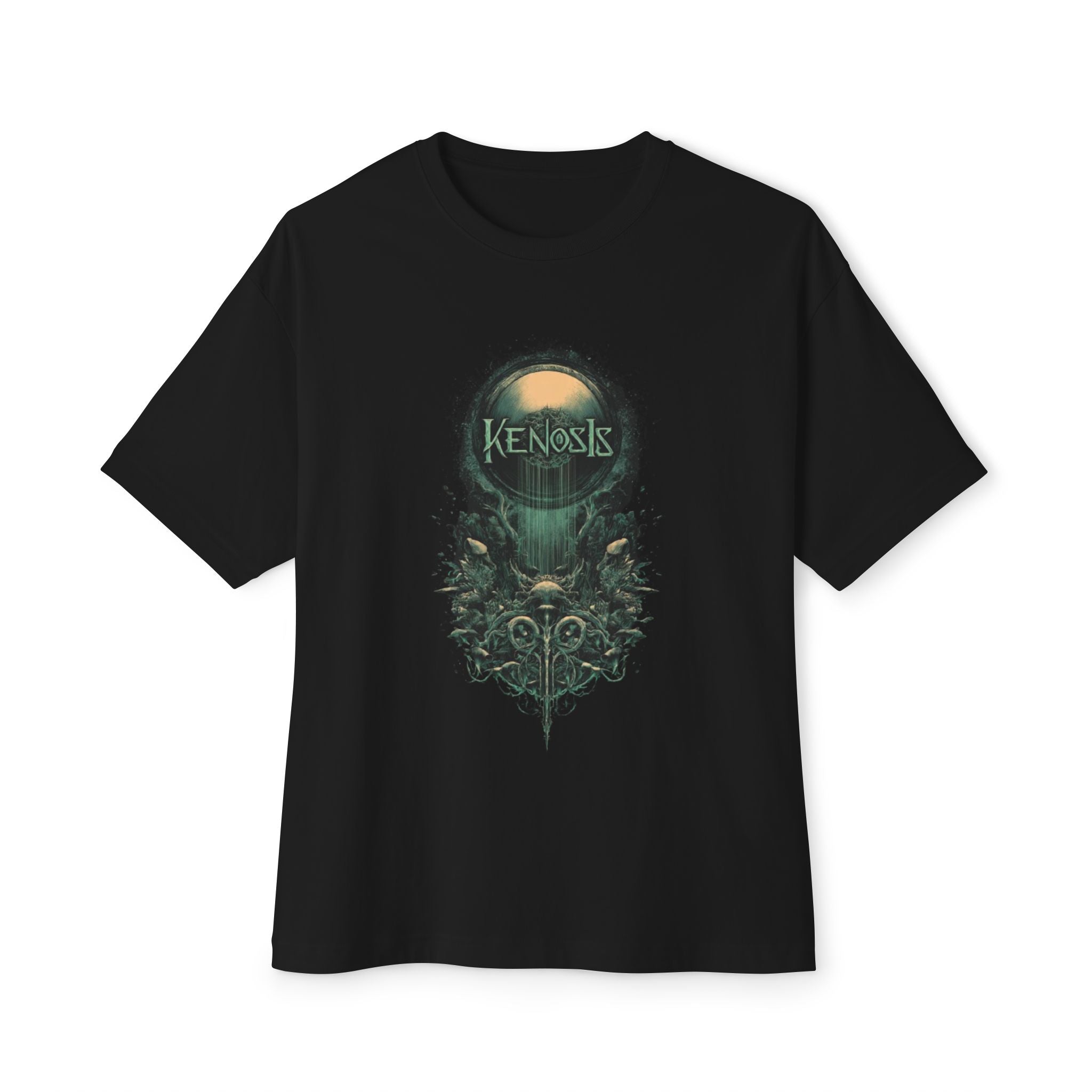 Kenosis Gothic Skull Tee — Dark Art Oversized Boxy T‑Shirt