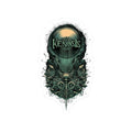 Kenosis Gothic Skull Kiss-Cut Sticker — Dark Green Occult Band Logo Decal