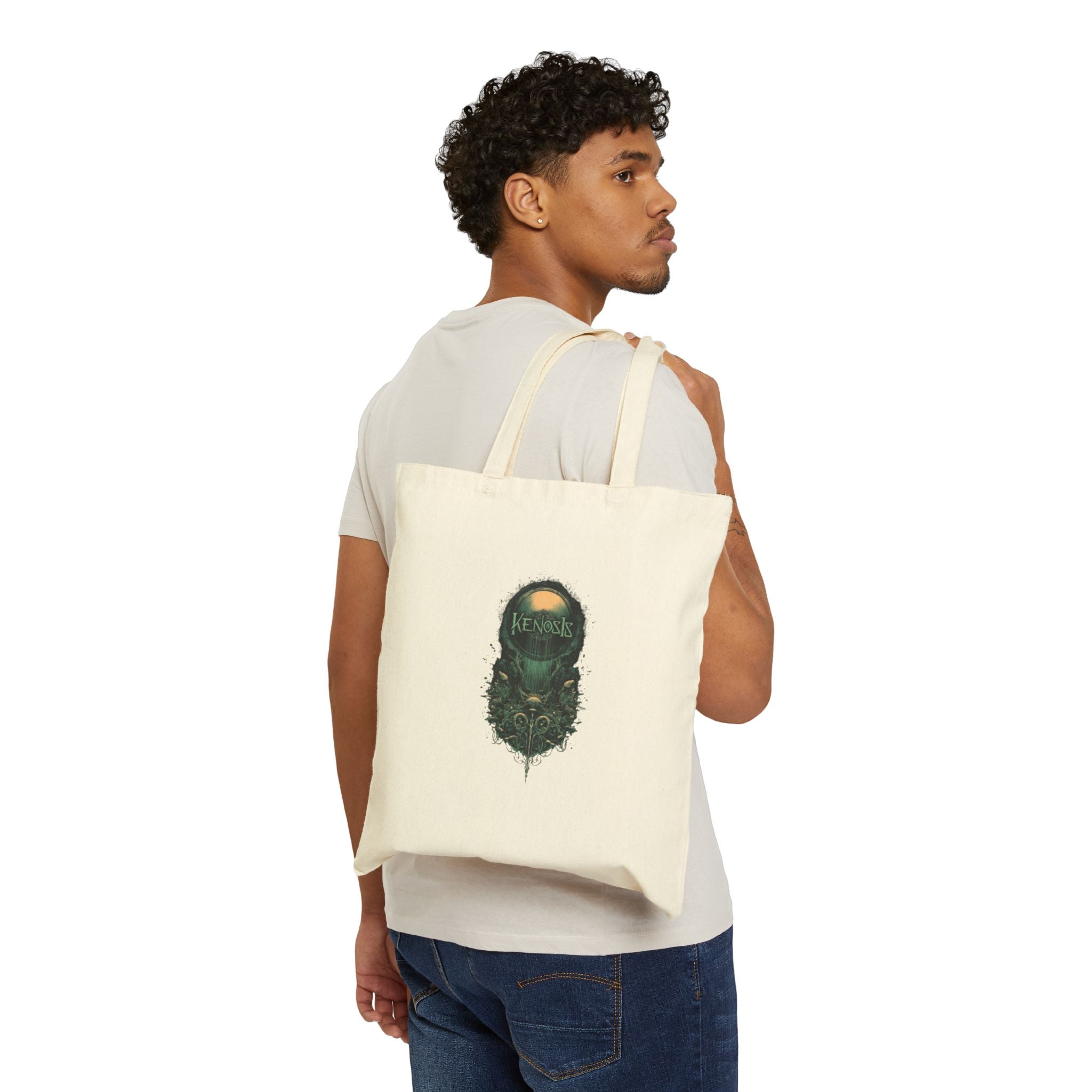 Tote Bag — Mystical Forest Skull Canvas Tote ("Beware" Design)