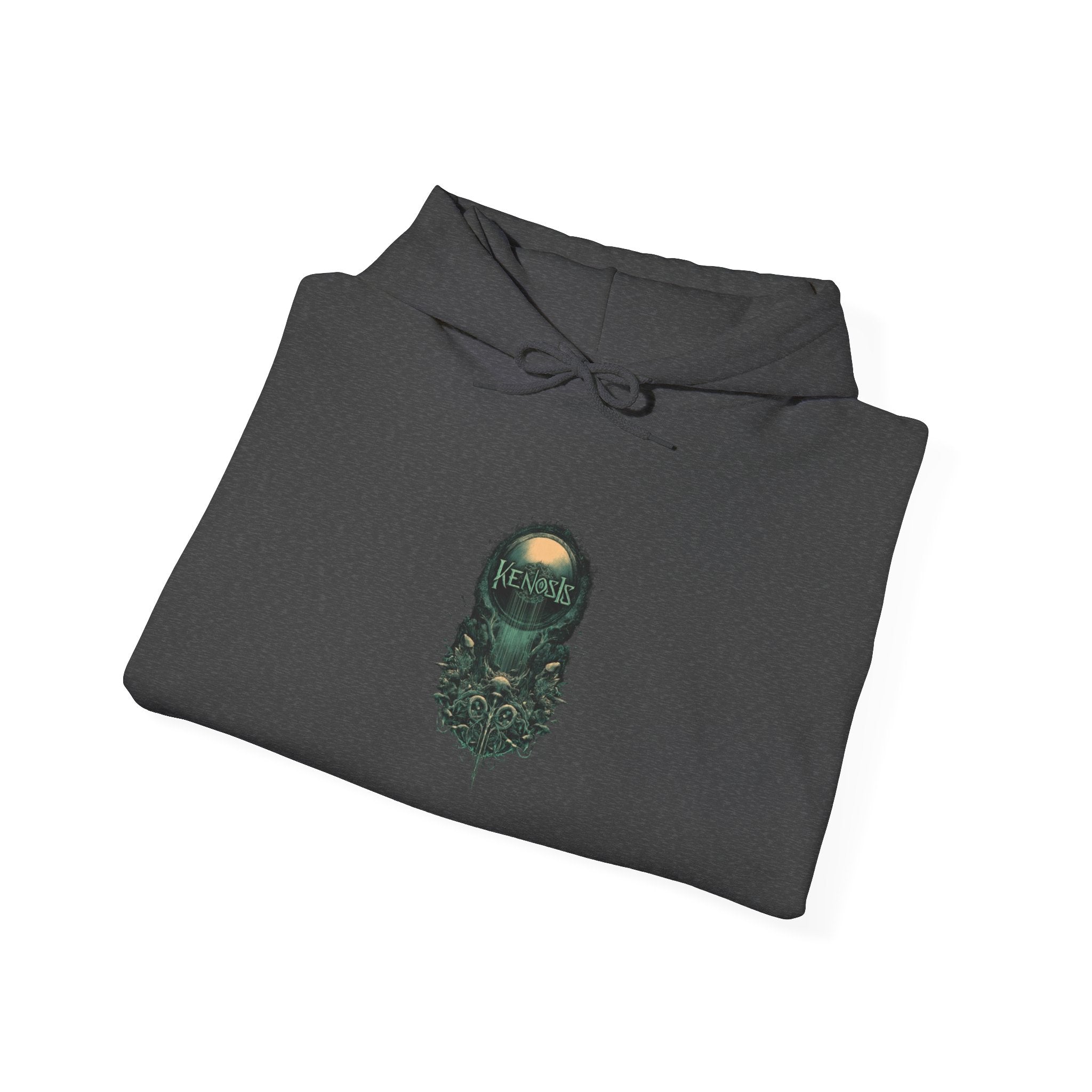 Mossy Forest Bearded Skull Hoodie — Nature Skull Graphic Sweatshirt