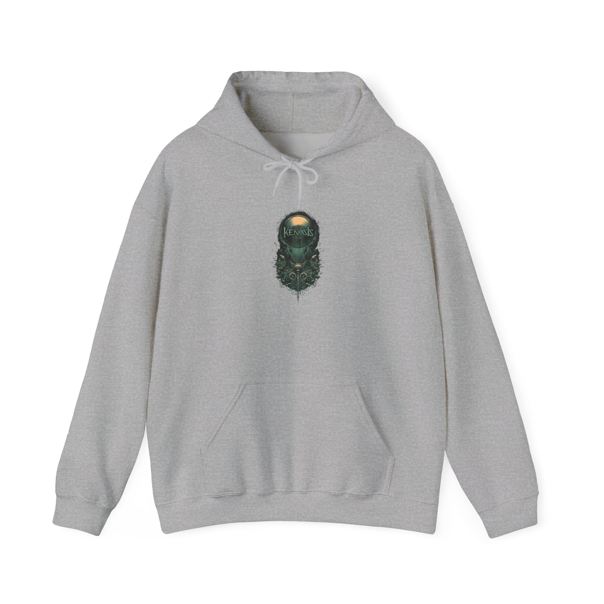 Mossy Forest Bearded Skull Hoodie — Nature Skull Graphic Sweatshirt