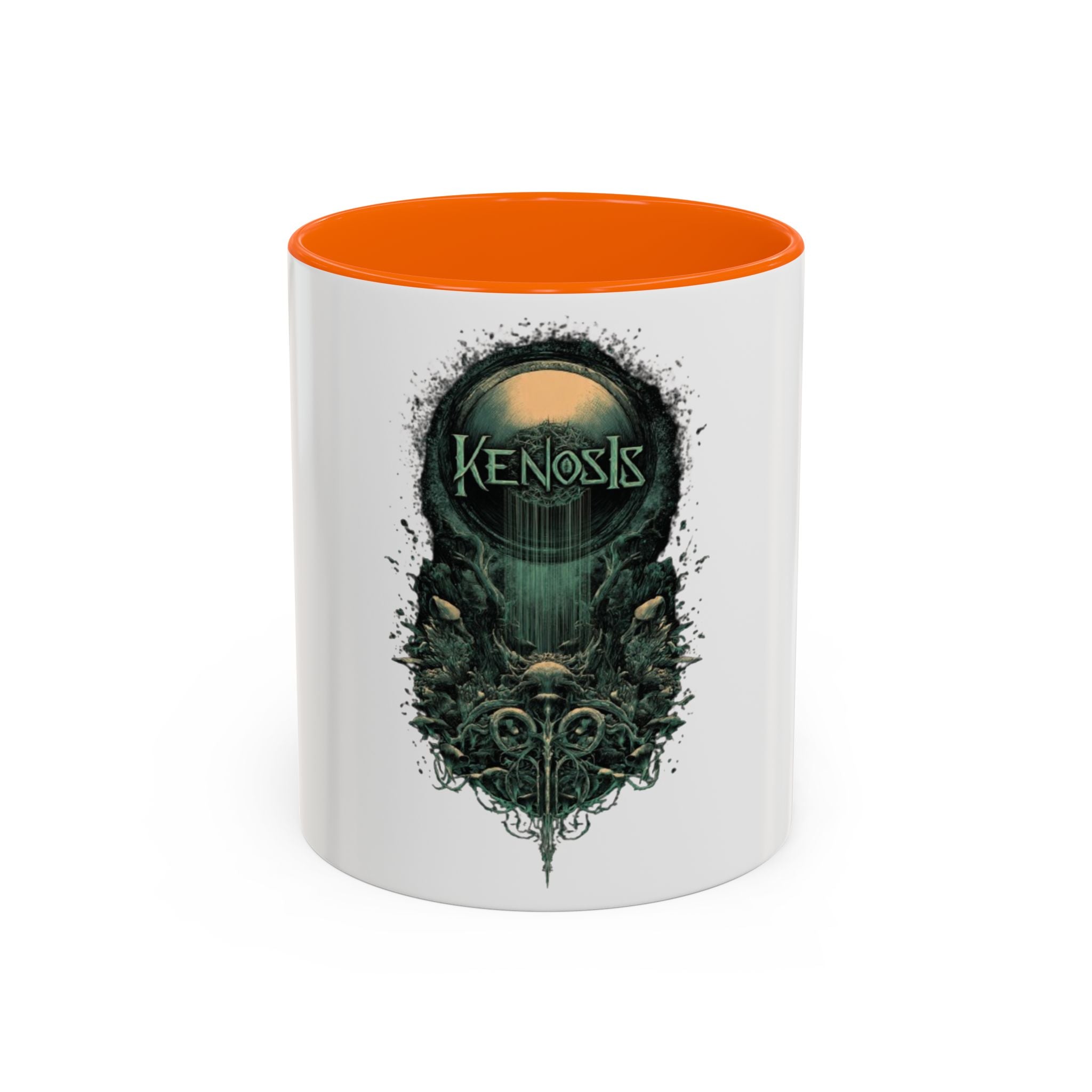 Kenosis Dark Fantasy Accent Coffee Mug — Gothic Skull & Moon Illustration (11/15 oz)