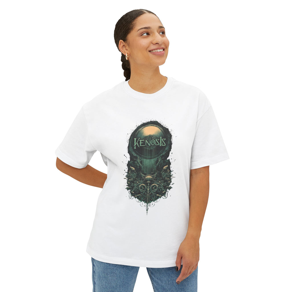 Kenosis Gothic Skull Tee — Dark Art Oversized Boxy T‑Shirt