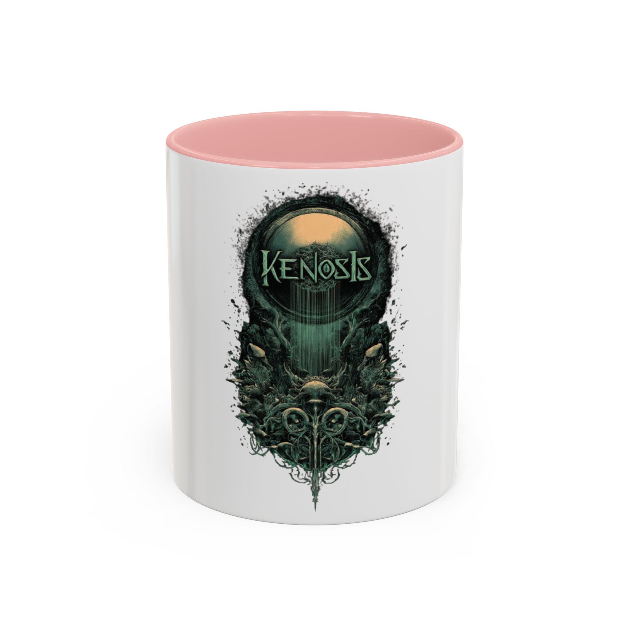 Kenosis Dark Fantasy Accent Coffee Mug — Gothic Skull & Moon Illustration (11/15 oz)