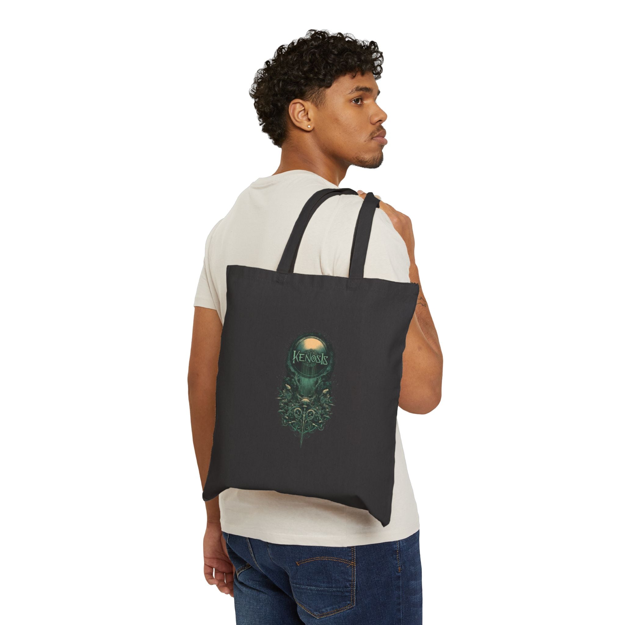 Tote Bag — Mystical Forest Skull Canvas Tote ("Beware" Design)