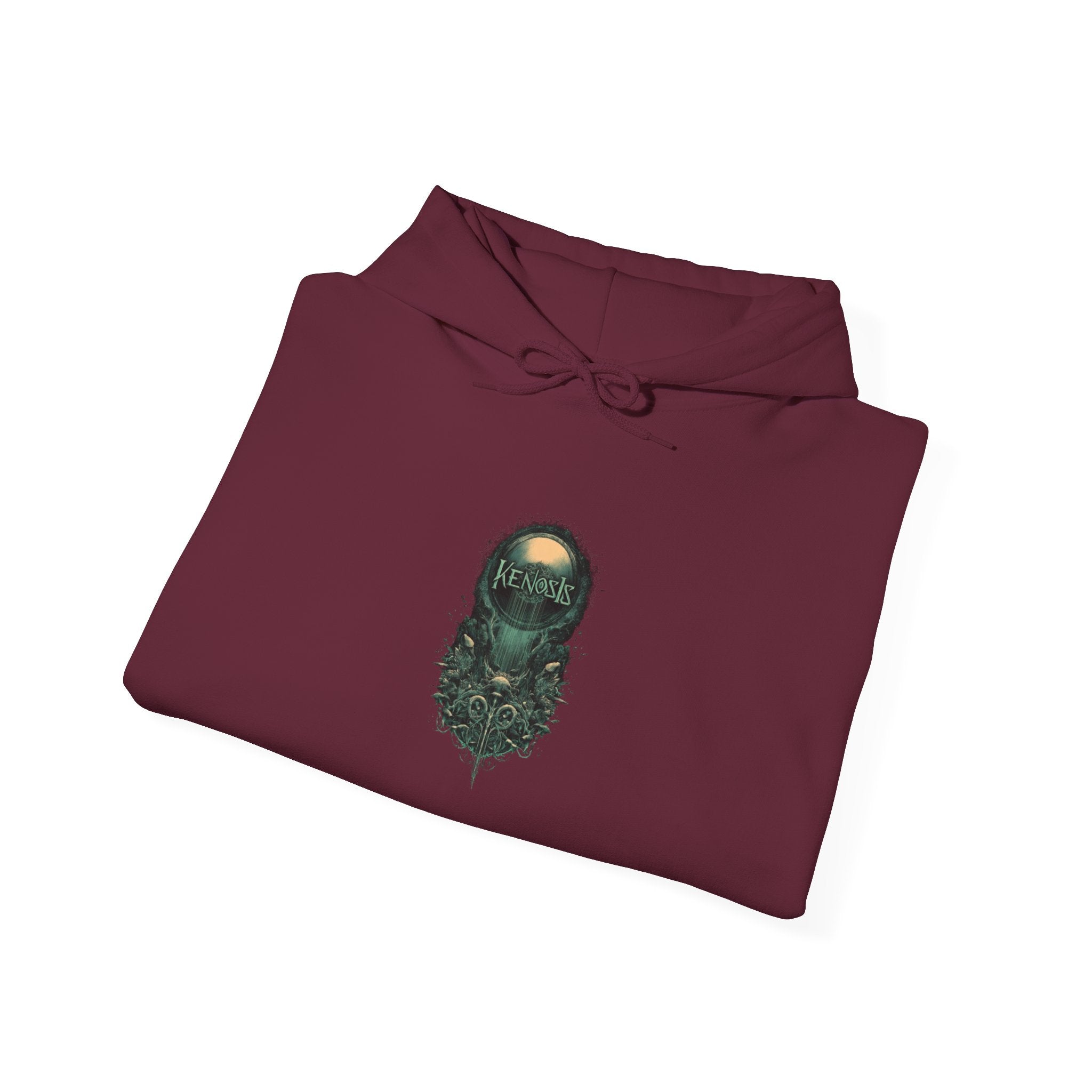 Mossy Forest Bearded Skull Hoodie — Nature Skull Graphic Sweatshirt