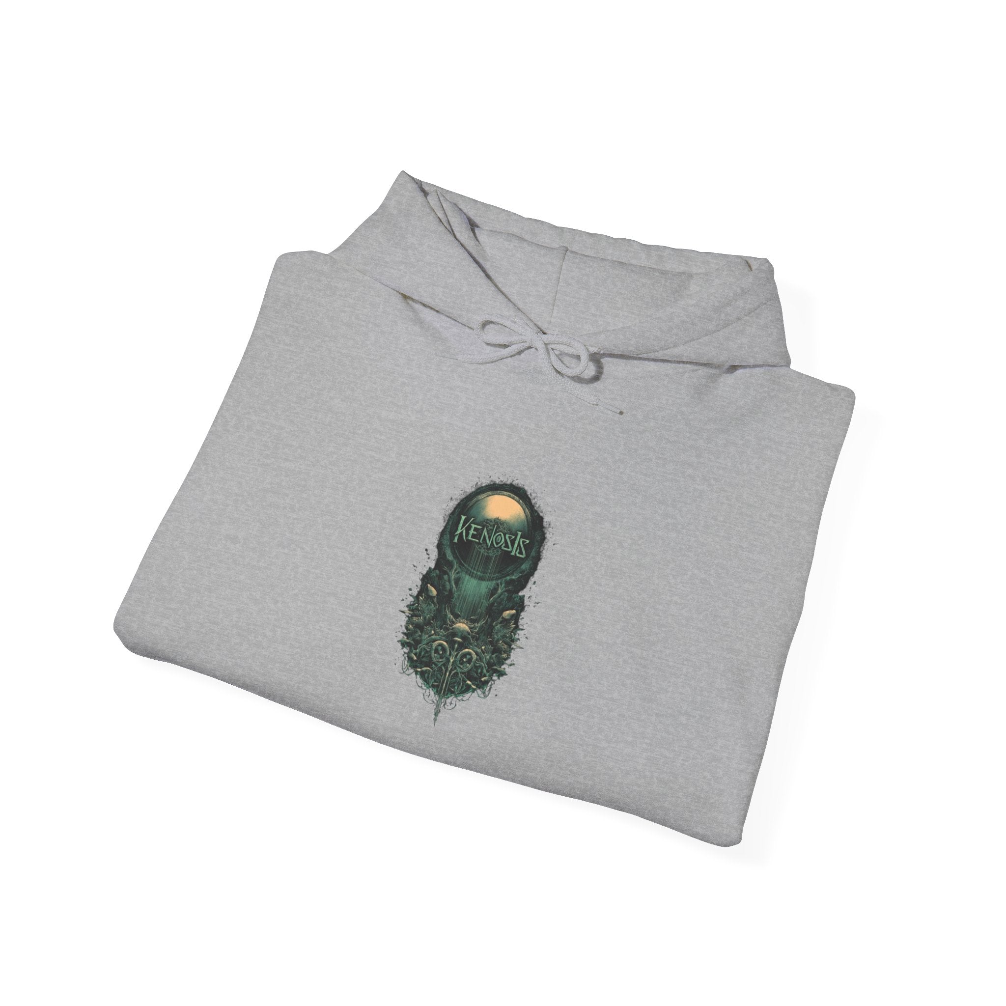 Mossy Forest Bearded Skull Hoodie — Nature Skull Graphic Sweatshirt