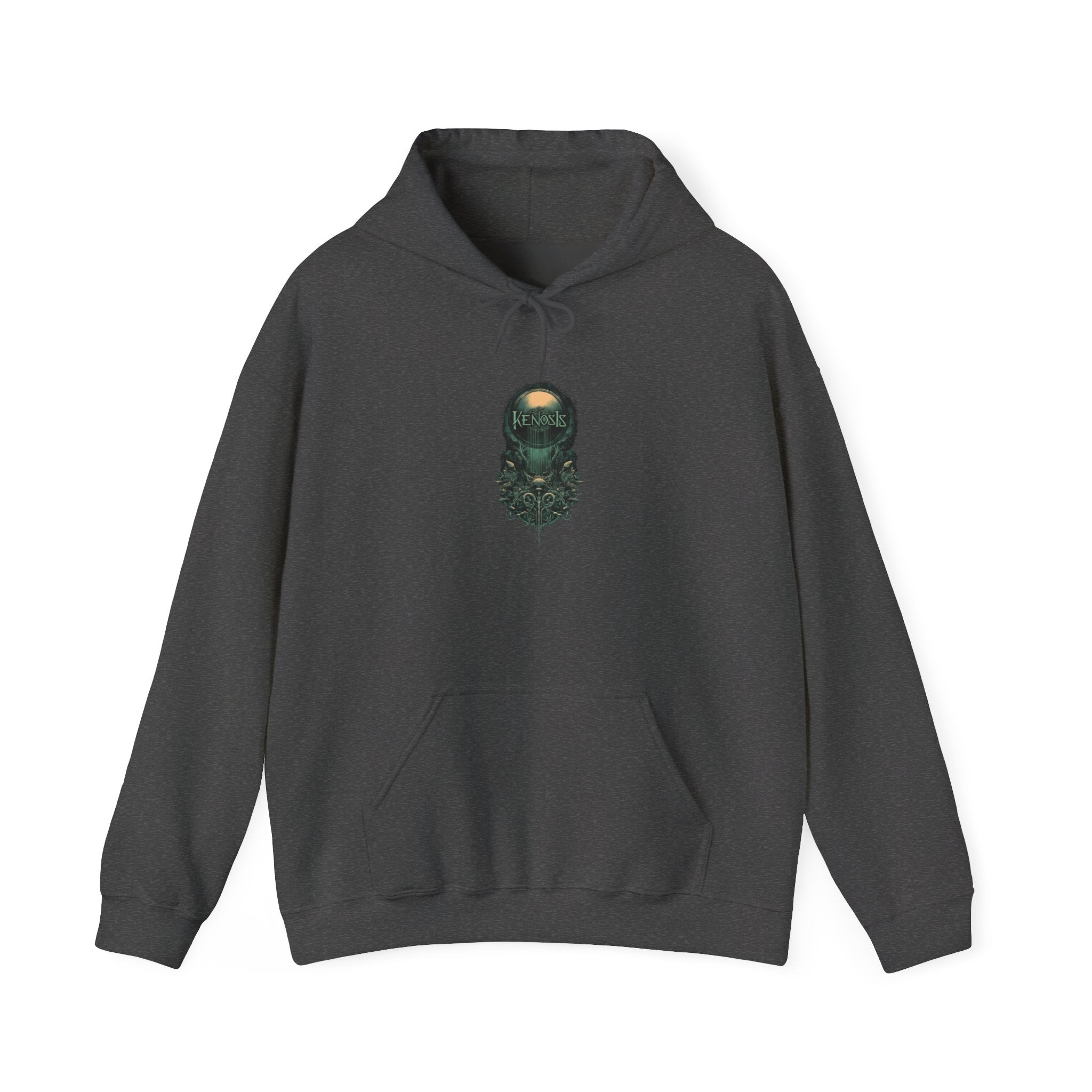 Mossy Forest Bearded Skull Hoodie — Nature Skull Graphic Sweatshirt