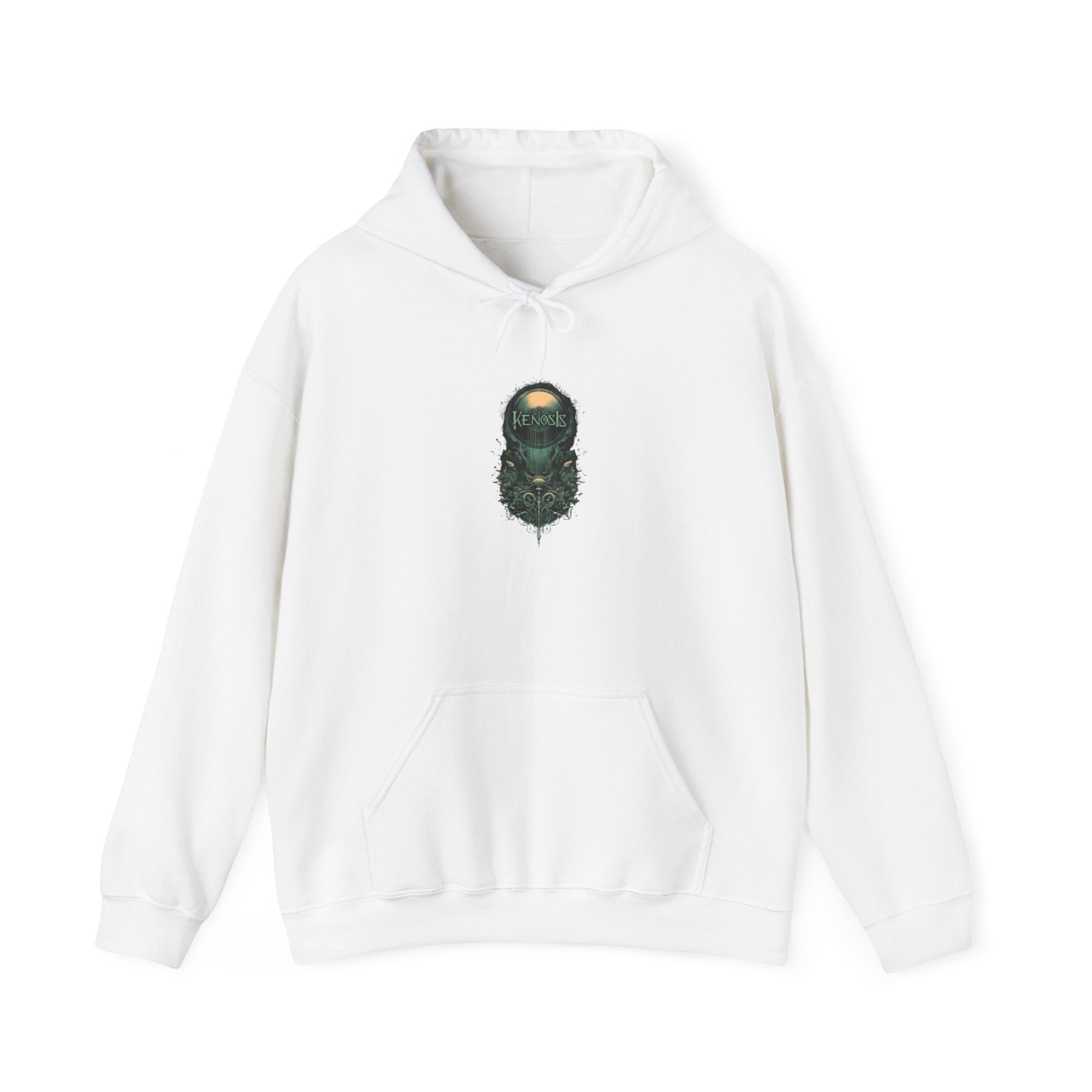 Mossy Forest Bearded Skull Hoodie — Nature Skull Graphic Sweatshirt